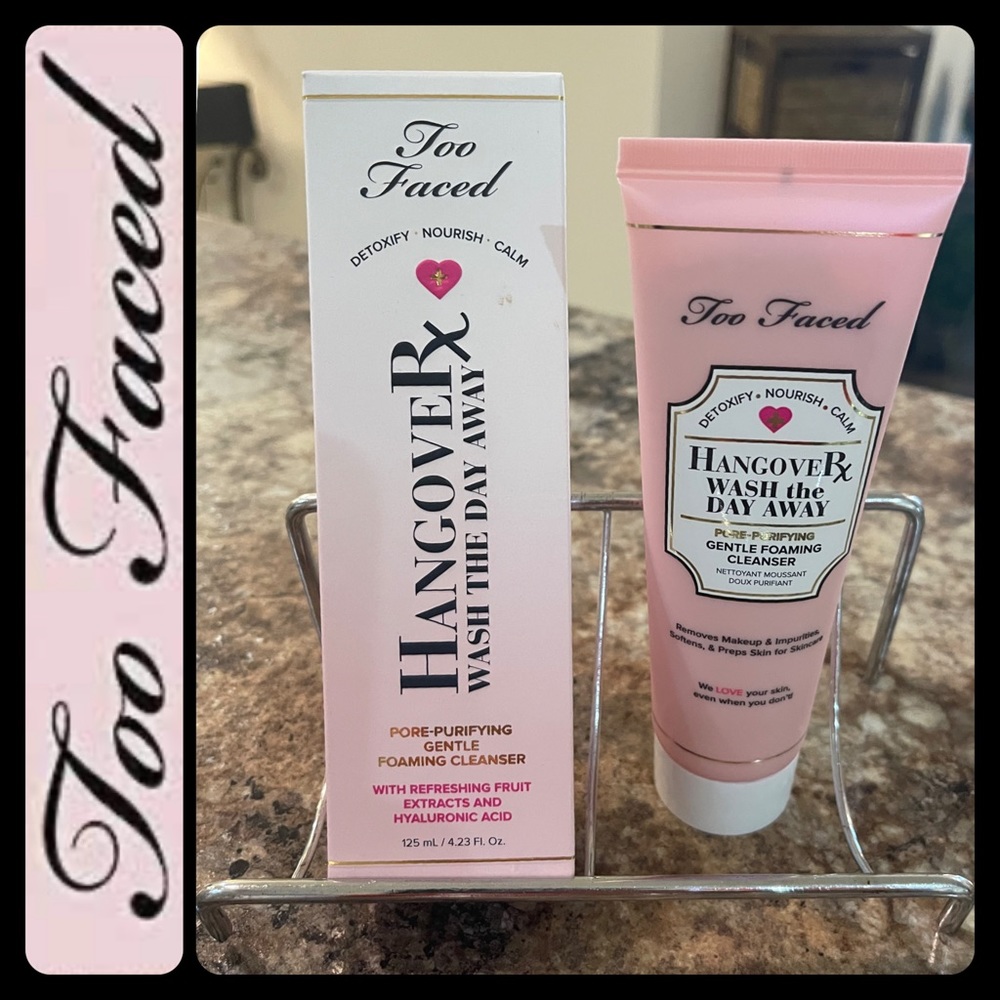 Too Faced Hangover Wash The Day Away Gentle Foaming Cleanser.